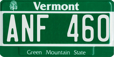 VT license plate ANF460
