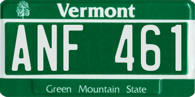 VT license plate ANF461