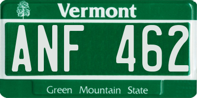 VT license plate ANF462