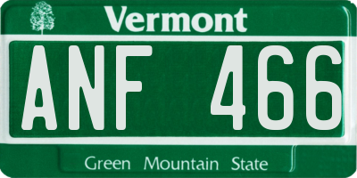 VT license plate ANF466