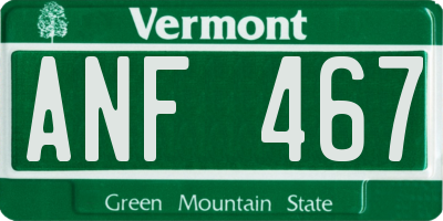 VT license plate ANF467