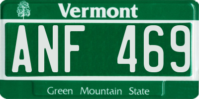 VT license plate ANF469