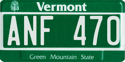 VT license plate ANF470