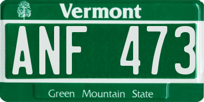 VT license plate ANF473