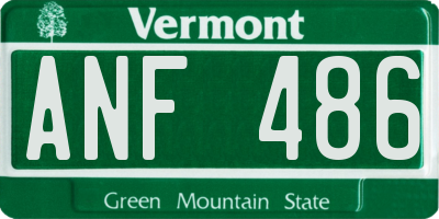 VT license plate ANF486