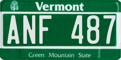 VT license plate ANF487