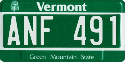 VT license plate ANF491