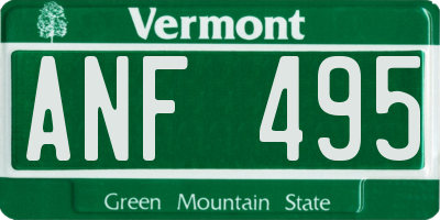 VT license plate ANF495