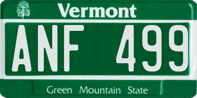VT license plate ANF499