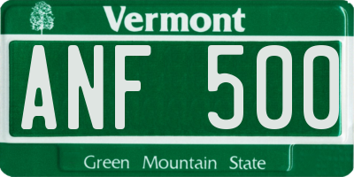 VT license plate ANF500