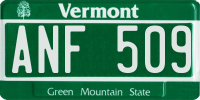 VT license plate ANF509