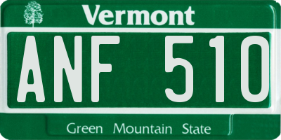 VT license plate ANF510