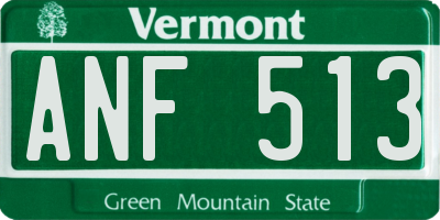 VT license plate ANF513