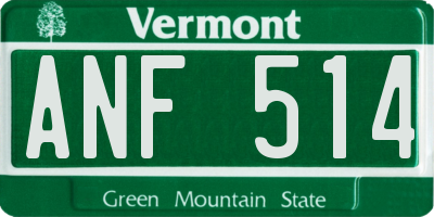 VT license plate ANF514