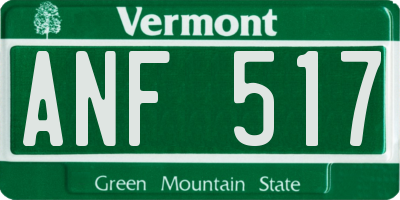VT license plate ANF517