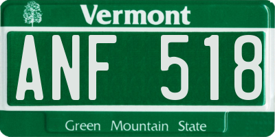 VT license plate ANF518