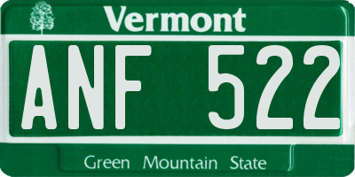 VT license plate ANF522