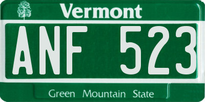 VT license plate ANF523