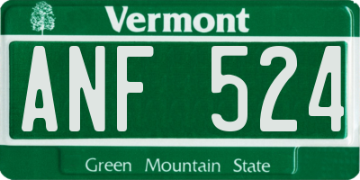 VT license plate ANF524