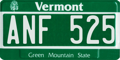 VT license plate ANF525