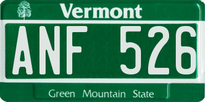 VT license plate ANF526