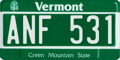 VT license plate ANF531