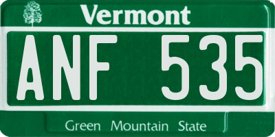 VT license plate ANF535