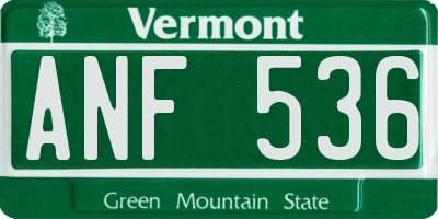 VT license plate ANF536