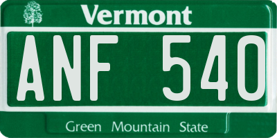 VT license plate ANF540