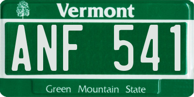 VT license plate ANF541