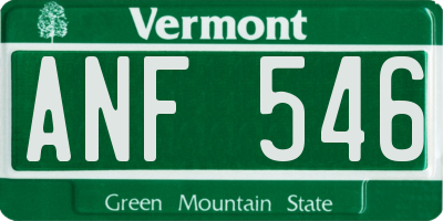 VT license plate ANF546