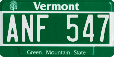 VT license plate ANF547