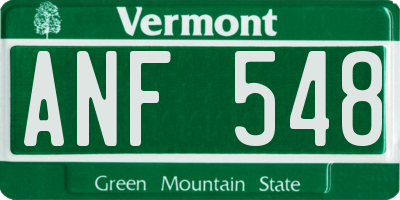 VT license plate ANF548