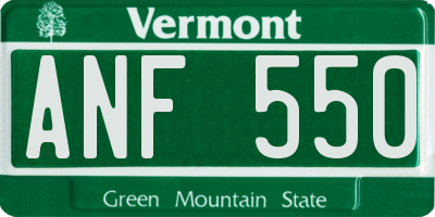 VT license plate ANF550