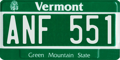 VT license plate ANF551