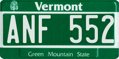 VT license plate ANF552