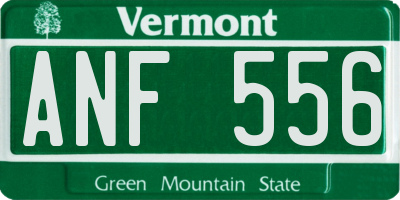VT license plate ANF556