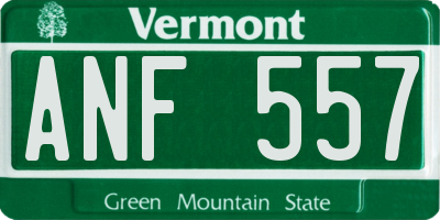 VT license plate ANF557