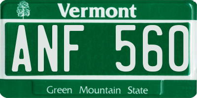 VT license plate ANF560