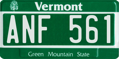 VT license plate ANF561