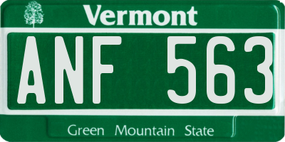 VT license plate ANF563