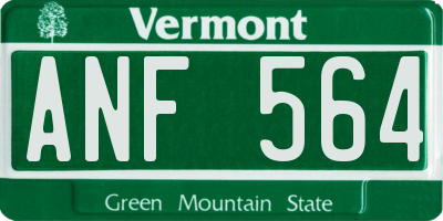 VT license plate ANF564