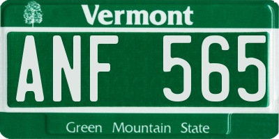 VT license plate ANF565
