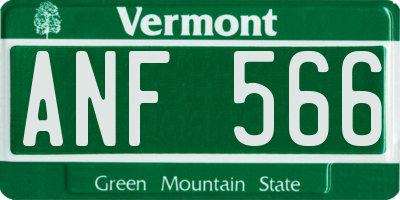 VT license plate ANF566