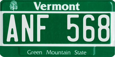 VT license plate ANF568