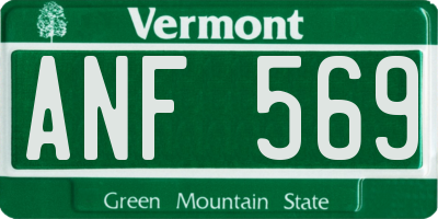 VT license plate ANF569