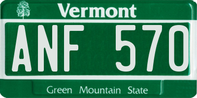 VT license plate ANF570