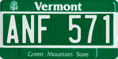 VT license plate ANF571