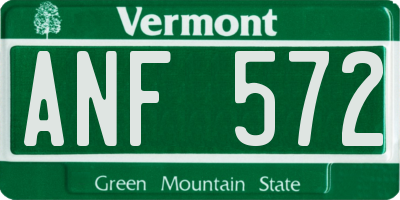 VT license plate ANF572