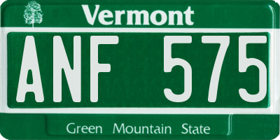 VT license plate ANF575